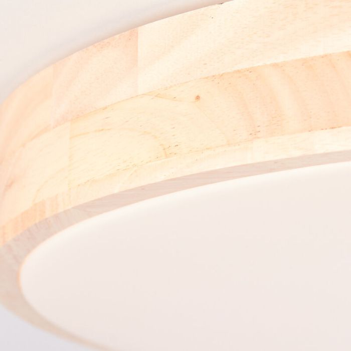 Moderne plafonnière hout, Asude, 60W, warm tot koud wit verstelbare LED, met afstandsbediening