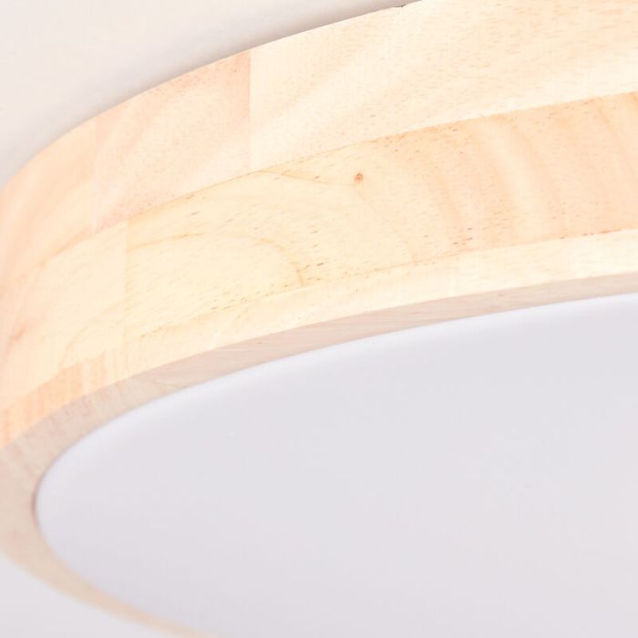 Moderne plafonnière hout, Asude, 60W, warm tot koud wit verstelbare LED, met afstandsbediening