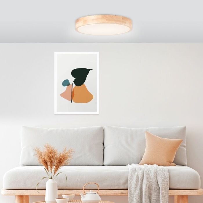 Landelijke badkamer plafondlamp hout, Kavish, IP44