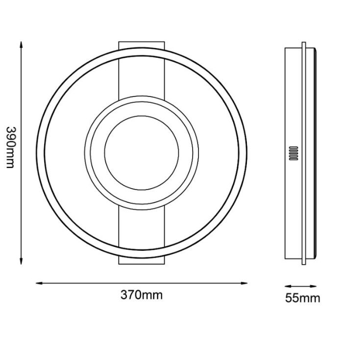 Design plafonnière bruin, Konrad, 20W, 3000K LED
