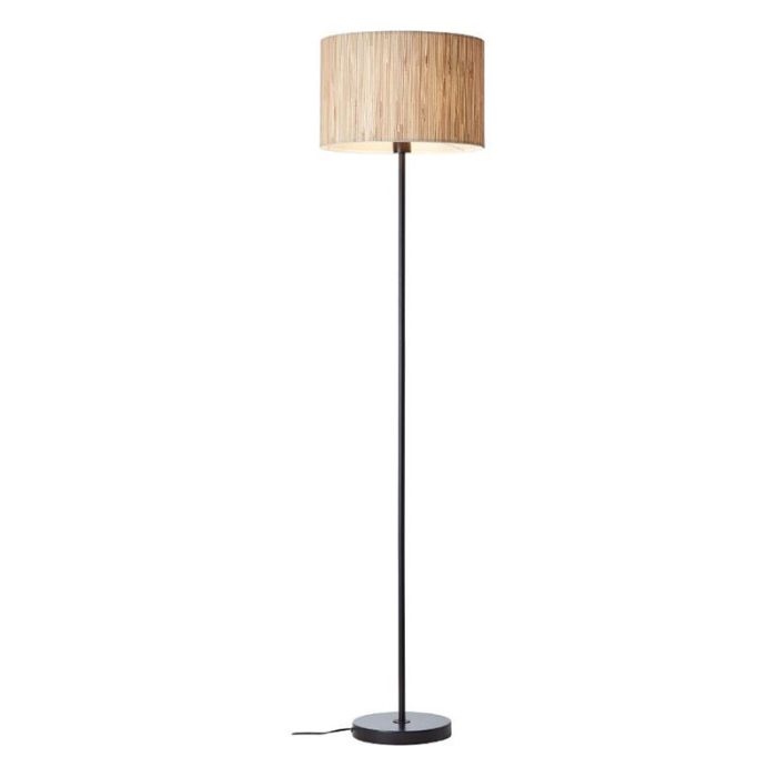 Landelijke vloerlamp beige, Wenda, met schakelaar
