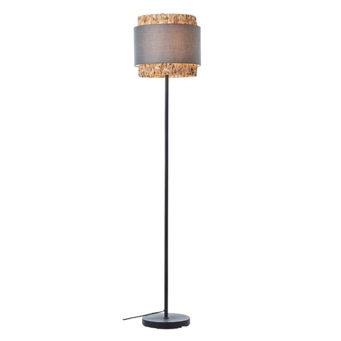 Landelijke vloerlamp grijs, Vibeke, met schakelaar