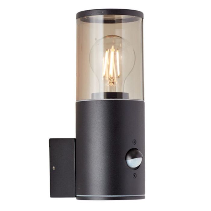 Moderne buiten wandlamp met bewegingssensor zwart, Sherwin, IP44