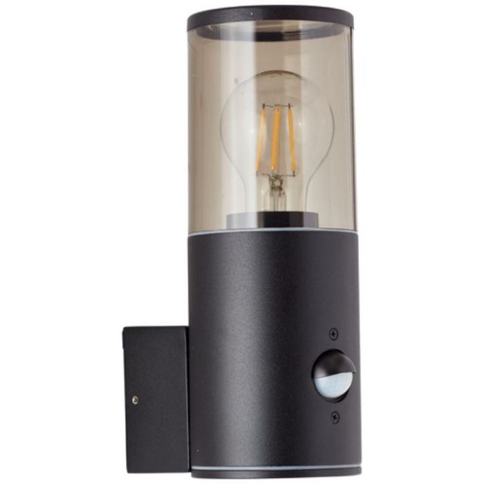 Moderne buiten wandlamp met bewegingssensor zwart, Sherwin, IP44