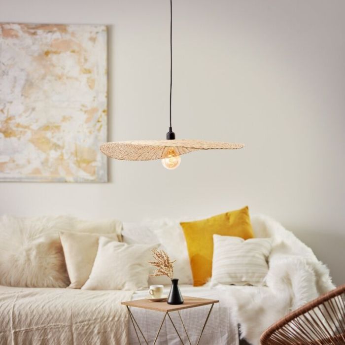 Houten hanglamp beige, Georgina