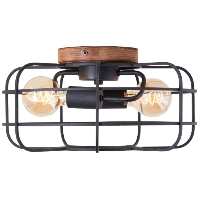 Houten plafondlamp zwart, Taede