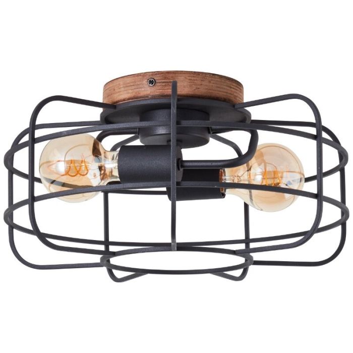 Houten plafondlamp zwart, Taede