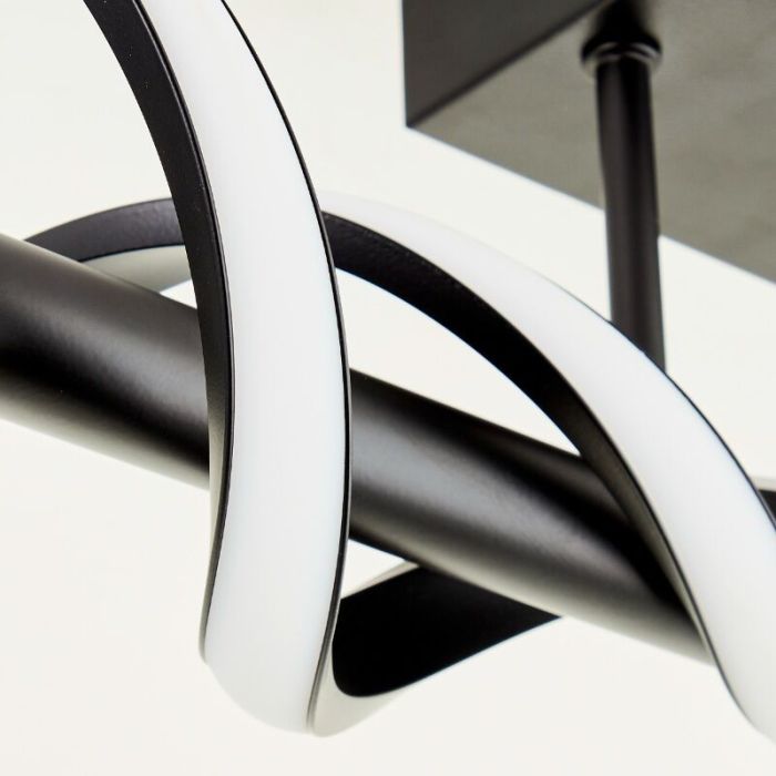 Moderne plafondlamp zwart, Quang, 16W, 3000K LED
