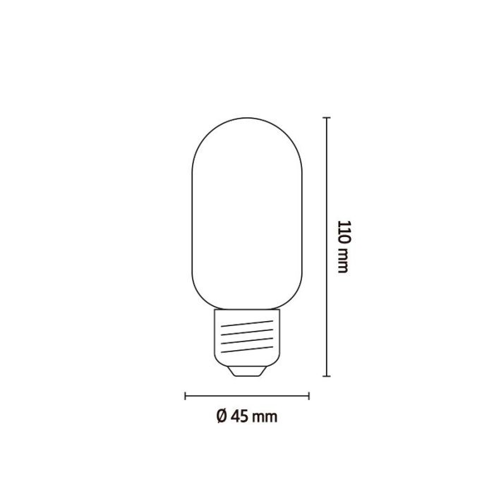 Dimbare Calex E27 LED buislamp amber, 3,8W, 2100K