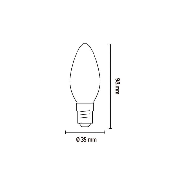 Dimbare Calex E14 LED kaarslamp amber, 3,5W, 2100K