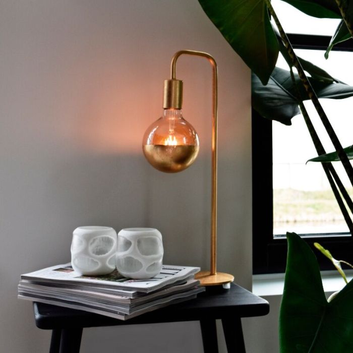 Dimbare Calex E27 kopspiegel LED lamp goud, 4W, 1800K