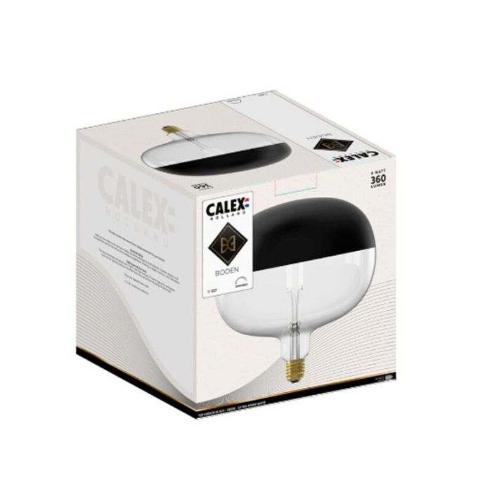 Dimbare Calex E27 kopspiegel LED lamp zwart, 6W, 1800K