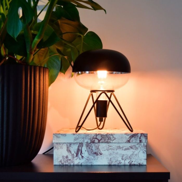 Dimbare Calex E27 kopspiegel LED lamp zwart, 6W, 1800K