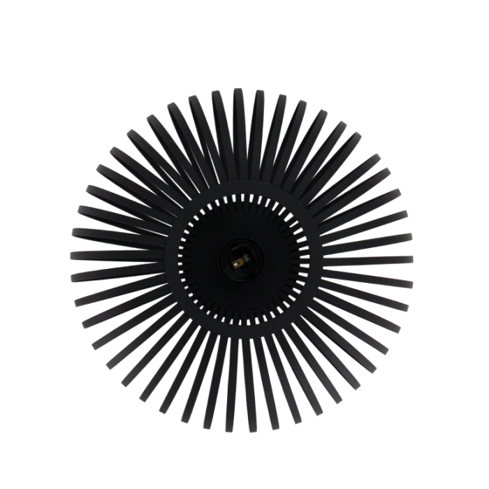 Industriële plafondlamp zwart, Curvato