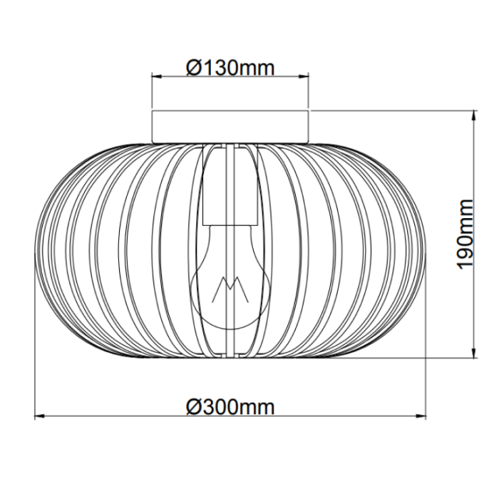 Industriële plafondlamp zwart, Curvato
