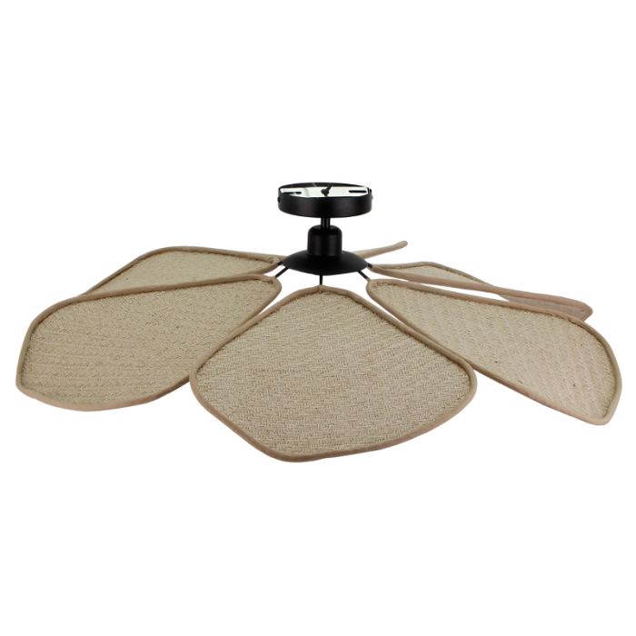 Landelijke plafondlamp beige, Vere