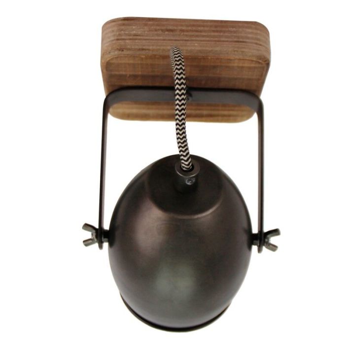 Zwarte plafondspot Chanice, metaal, vintage