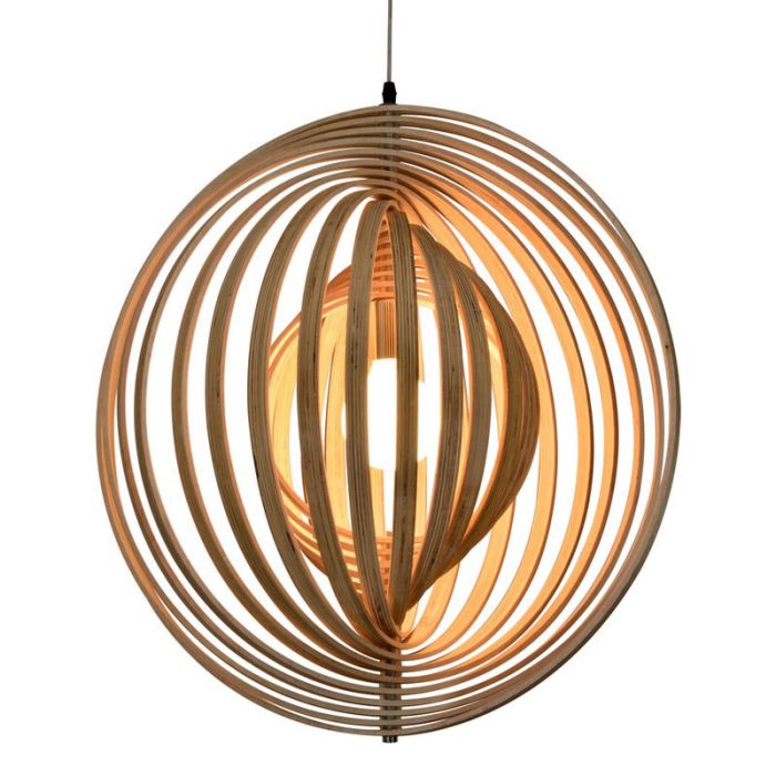 Landelijke hanglamp hout, Chislaine