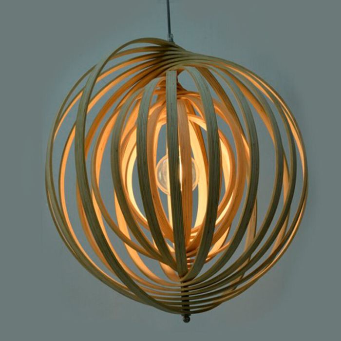 Landelijke hanglamp hout, Chislaine