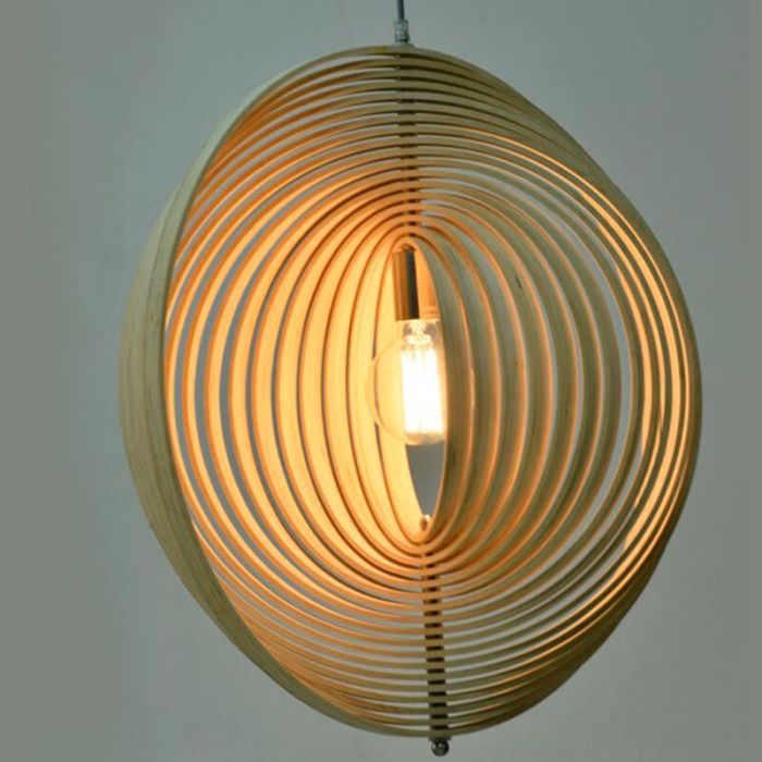 Landelijke hanglamp hout, Chislaine
