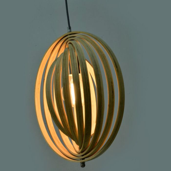 Landelijke hanglamp hout, Chislaine