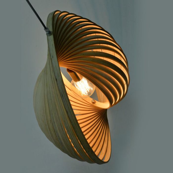 Landelijke hanglamp hout, Chislaine