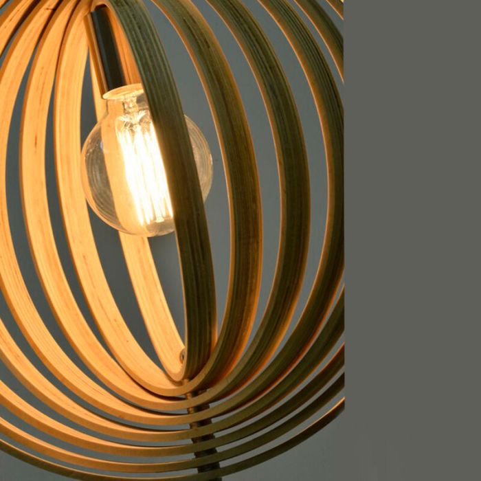 Landelijke hanglamp hout, Chislaine
