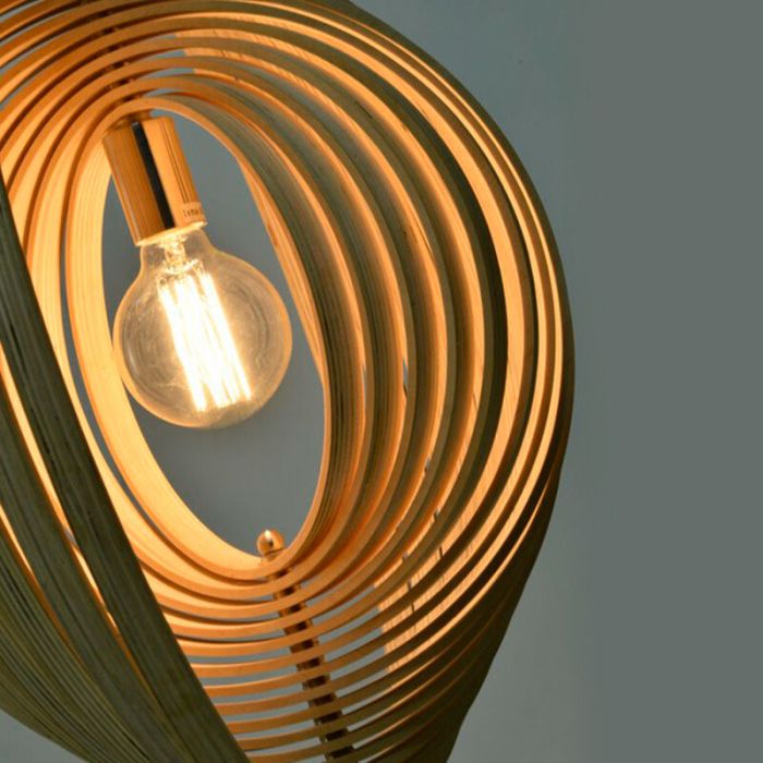 Landelijke hanglamp hout, Chislaine