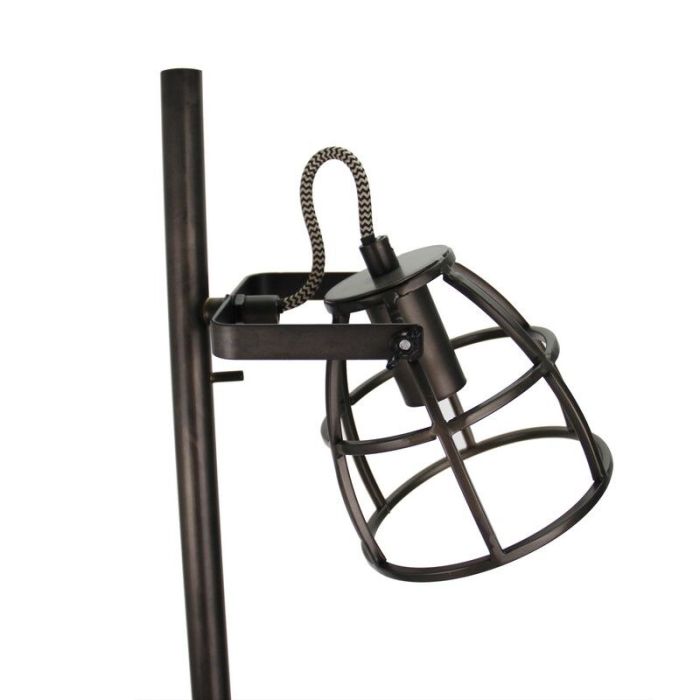 Zwarte vloerlamp Calvin, metaal, industrieel