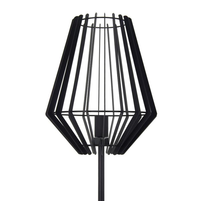 Industriële vloerlamp zwart, Annabel, met schakelaar