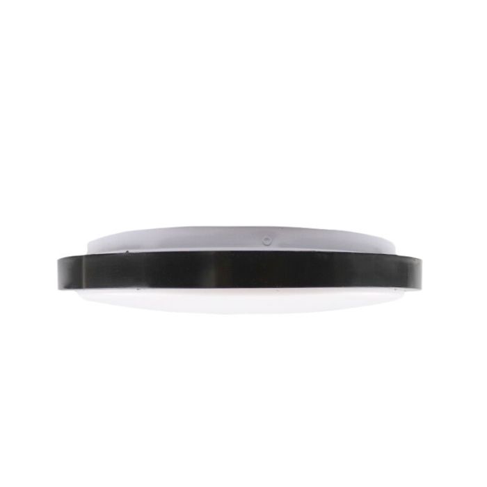 Moderne plafonniere Kos, zwart, klein, met geïntegreerd LED