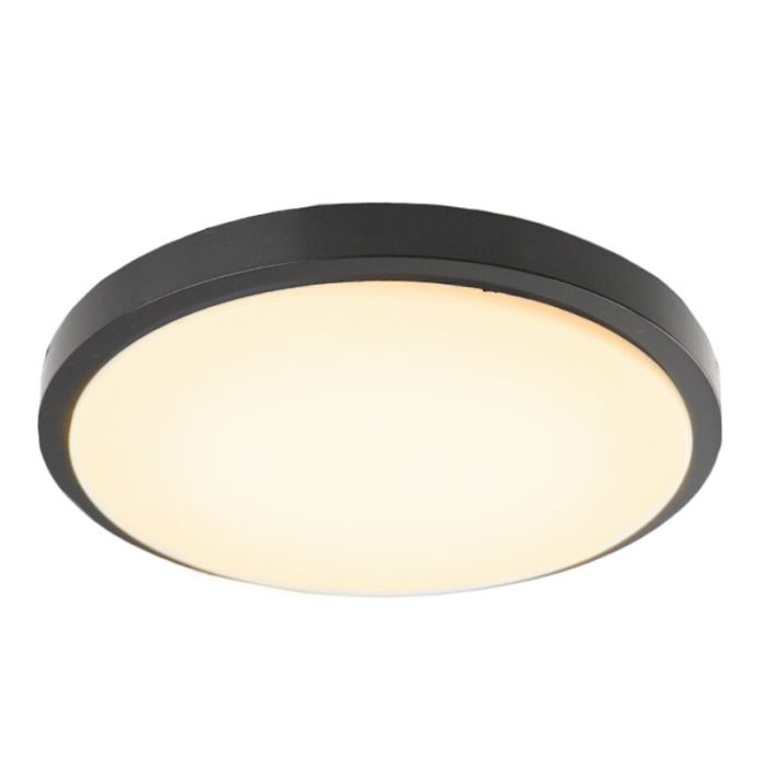 Moderne plafonniere Kos, zwart, groot, met geïntegreerd LED