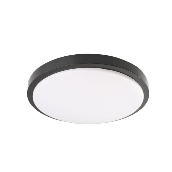 Moderne plafonniere Kos, zwart, groot, met geïntegreerd LED