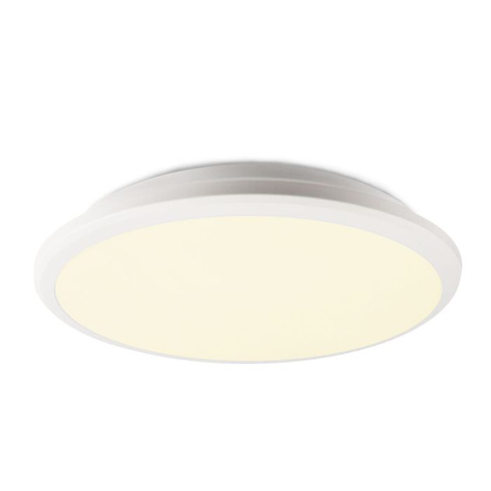 Moderne plafonniere Joachim, Mat wit, groot, met geïntegreerd LED
