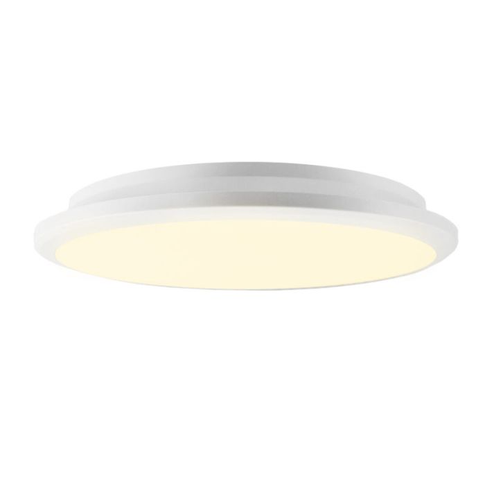 Moderne plafonniere Joachim, Mat wit, groot, met geïntegreerd LED