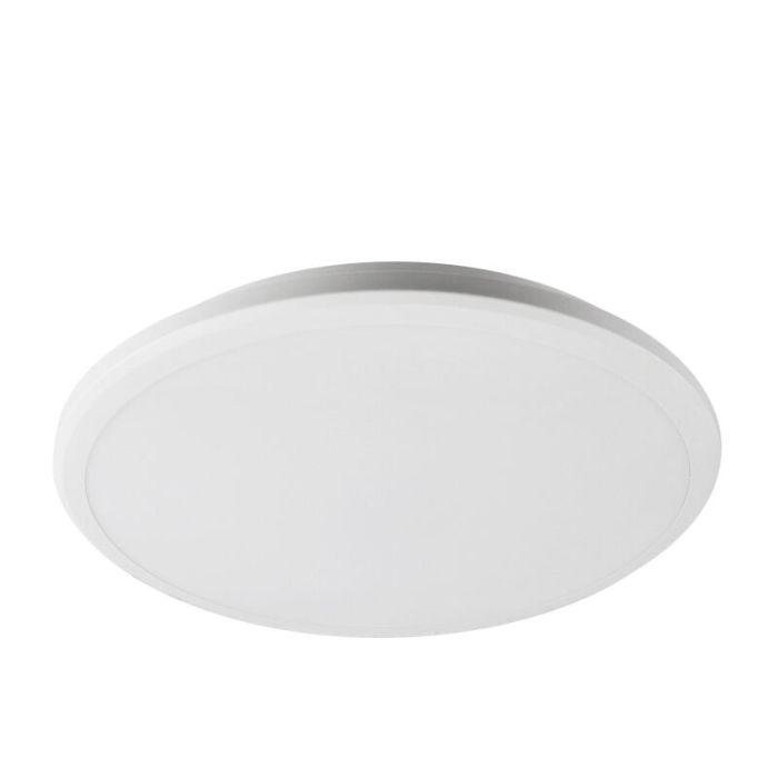 Moderne plafonniere Joachim, Mat wit, groot, met geïntegreerd LED
