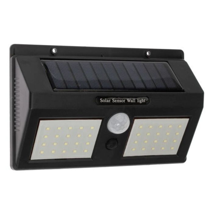 Zwarte buitenlamp op zonne-energie Albert, kunststof, 8w, 6000K LED