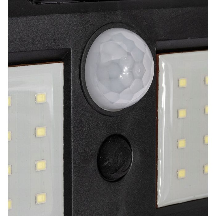 Zwarte buitenlamp op zonne-energie Albert, kunststof, 8w, 6000K LED