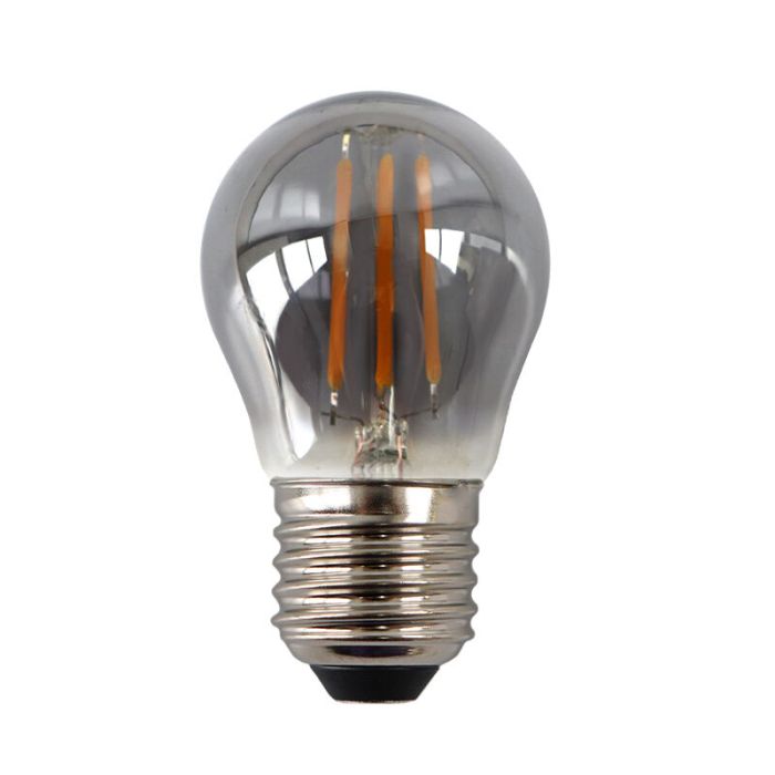 Dimbare Olucia E27 LED lamp, P45, 3W, Smoke glas, 2200k