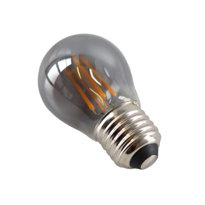 Dimbare Olucia E27 LED lamp, P45, 3W, Smoke glas, 2200k