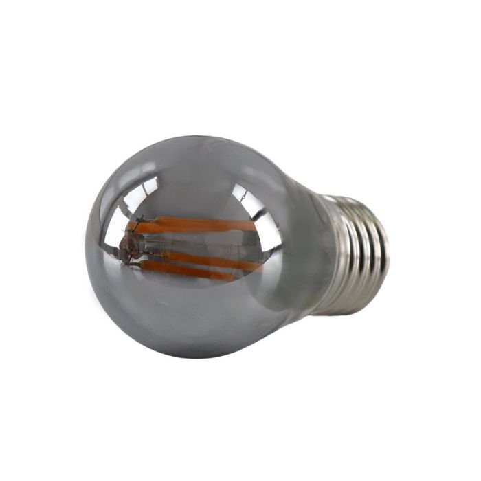 Dimbare Olucia E27 LED lamp, P45, 3W, Smoke glas, 2200k