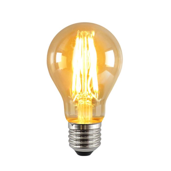 Dimbare Olucia E27 LED lamp, A60, 5W, Amber glas, 2400k