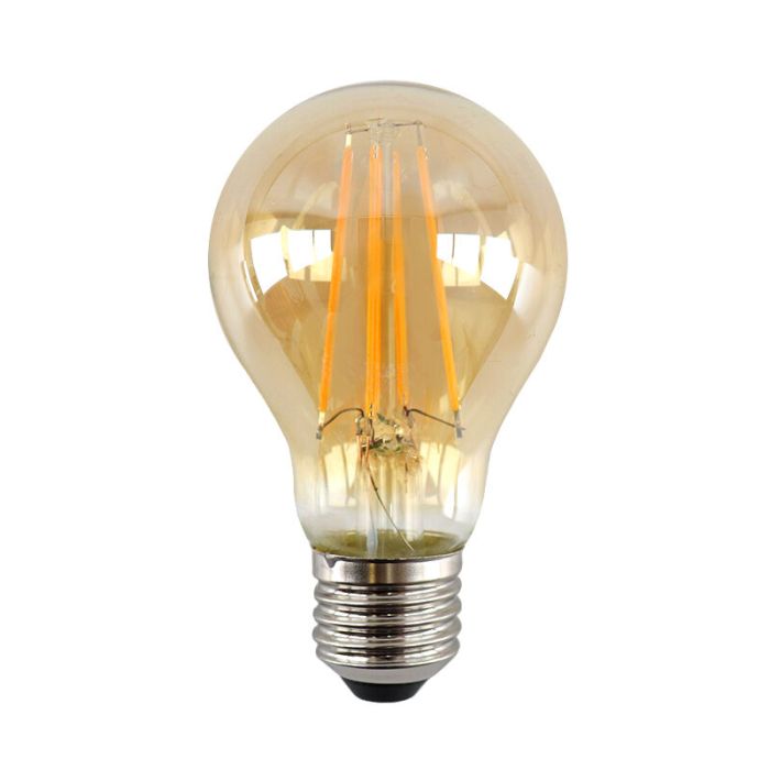 Dimbare Olucia E27 LED lamp, A60, 5W, Amber glas, 2400k