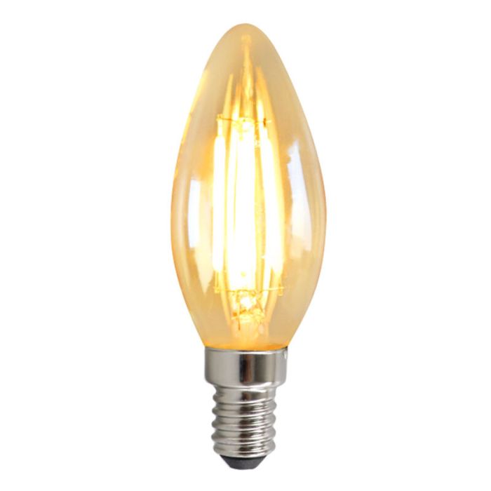 Dimbare Olucia E14 LED kaars, 3W, Amber glas, 2200k