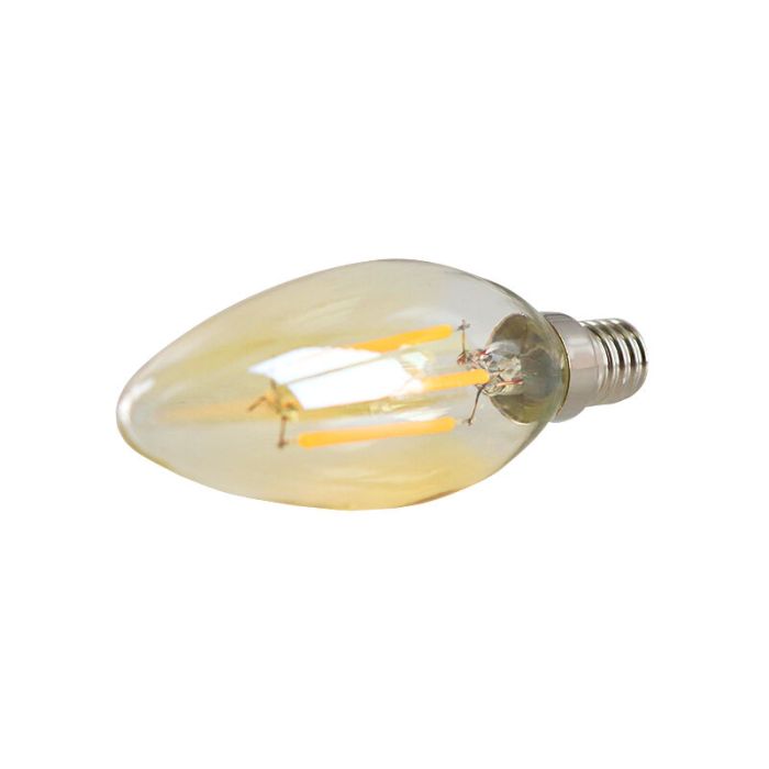Dimbare Olucia E14 LED kaars, 3W, Amber glas, 2200k