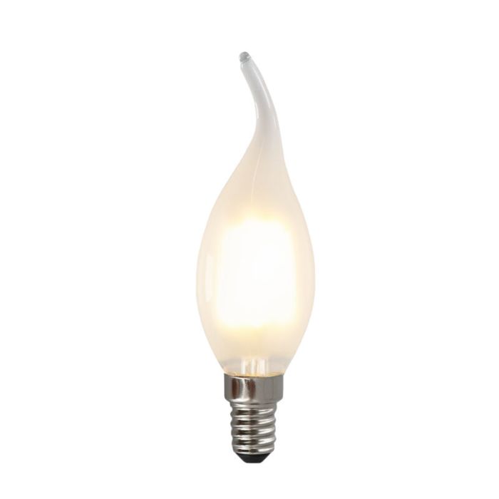 Dimbare Olucia E14 LED tipkaars, 3W, Wit glas, 2700k