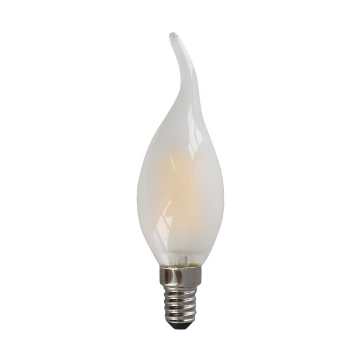 Dimbare Olucia E14 LED tipkaars, 3W, Wit glas, 2700k