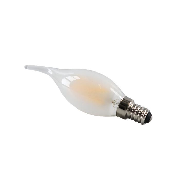 Dimbare Olucia E14 LED tipkaars, 3W, Wit glas, 2700k