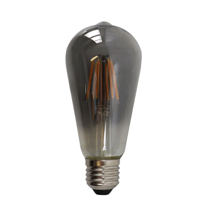 Dimbare Olucia E27 Edison LED lamp, ST58, 5W, Smoke glas, 2200k