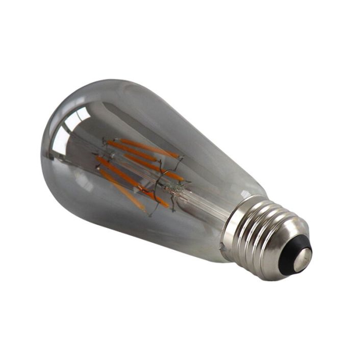 Dimbare Olucia E27 Edison LED lamp, ST58, 5W, Smoke glas, 2200k